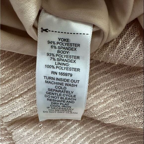 Cable & Gauge Sequin Embellished Tan Top Sequin Embellished Blouse Buffsequin - Picture 5 of 5